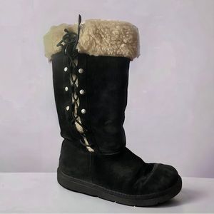 UGG Upside side lace up tall suede boots